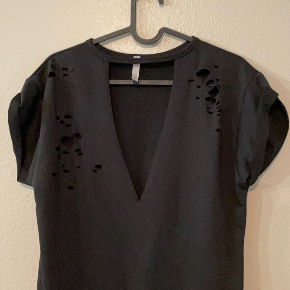 Distressed mini dress